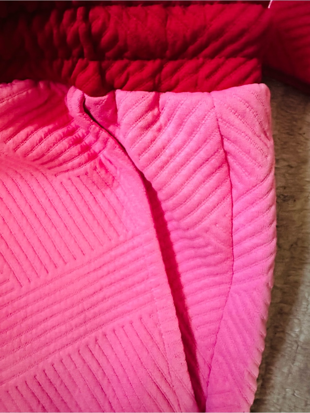 Double Take Colorblock Sweatshirt & Shorts Set - White, Pink, Hot Pink 2XL - Picture 6 of 7